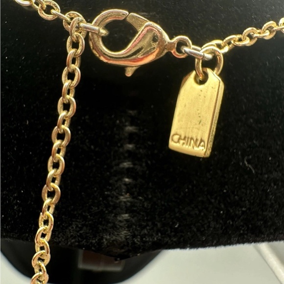 Coach Gold Tone Enamel Logo Tassel Fringe Pendant Necklace - Picture 6 of 11